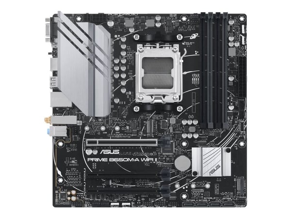 ASUS PRIME B650M-A WIFI II - Hovedkort - micro ATX - Socket AM5 - AMD B650 Chipset - USB 3.2 Gen 1, USB 3.2 Gen 2, USB-C 3.2 Gen 1 - 2.5 Gigabit LA...