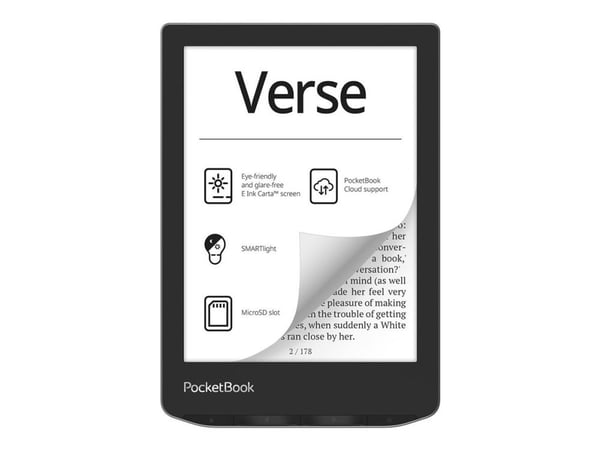 PocketBook 629 Verse - eBook-leser - Linux 3.10.65 - 8 GB - 6" 16 grånivåer (4-bts) E Ink Carta (758 x 1024) - berøringsskjerm - Wi-Fi - grå