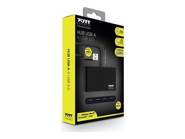 PORT Connect - Hub - 4 x SuperSpeed USB 3.0 - stasjonær