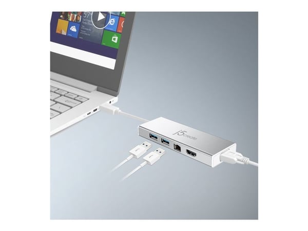 j5create JUD380 - Dockningsstation - USB 3.0 - VGA, HDMI - 1GbE