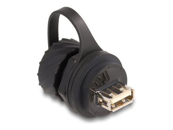 Delock-kaapeliliitin USB 2.0 type-B naaras USB 2.0 type-A naaras USB 2.0 type-A asennukseen bajonettikorkilla IP68