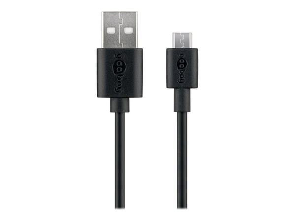 goobay - USB-kabel - Micro-USB type B (hann) til USB (hann) - USB 2.0 - 5 V - 1.5 A - 2 m - svart