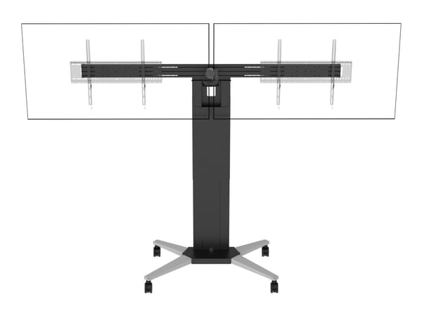 Vision VFM-F51T - Vogn - for 2 LCD/plasma-paneler - motordrevet - stål, aluminium - matt svart - skjermstørrelse: 55"-86"