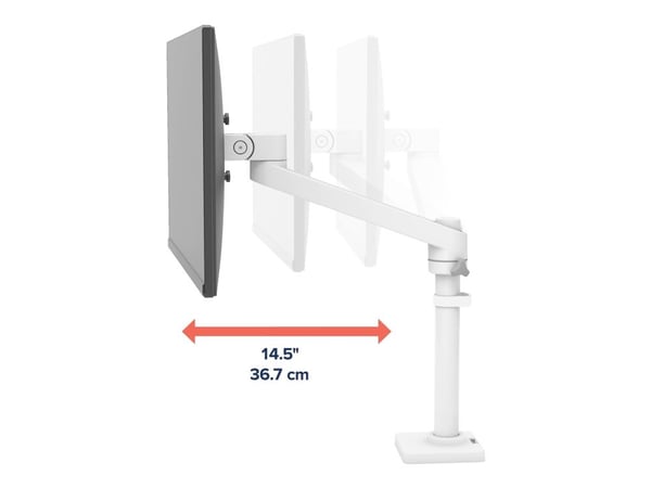 Ergotron NX - Monteringssett (armmontering, tilbehørsfastvare, sokkel, stang, svingtapp) - for Skjerm - hvit - skjermstørrelse: inntil 34" - skrive...