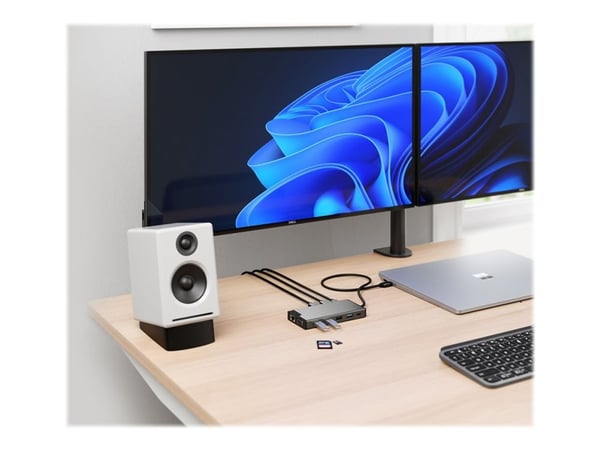 ALOGIC DV3, Ledningsført, USB 3.2 Gen 1 (3.1 Gen 1) Type-C, 100 W, 100,1000 Mbit/s, Sølv, MicroSD (TransFlash), SD
