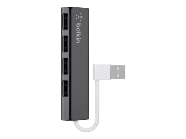 Belkin Ultra-Slim Travel - Hub - 4 x USB 2.0 - stasjonær