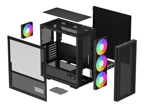 DeepCool CH560 Digital - Mid tower - utvidet ATX (E-ATX) - sidepanel med vindu (herdet glass) - ingen strømforsyning (ATX / PS/2) - svart - USB/lyd