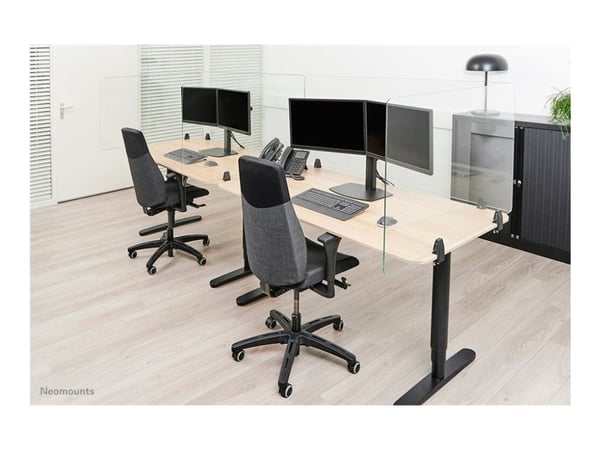 Neomounts NS-GLSPROTECT100 - Partisjonsskjerm - skrivebordsmonterbar - 100 x 65 cm - gjennomsiktig