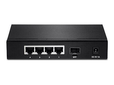 TRENDnet TEG S51SFP - Switch - ikke-styrt - 4 x 10/100/1000 + 1 x Gigabit SFP - veggmonterbar - TAA-samsvar