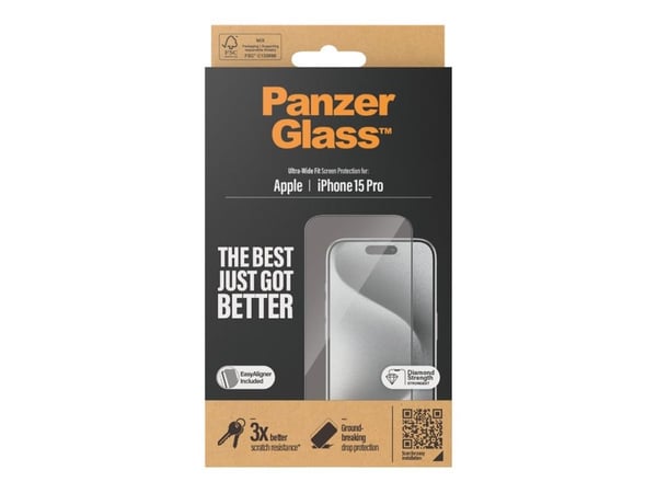 PanzerGlass™ | Ultra-Wide Fit - Skärmskydd för mobiltelefon - Privacy Edition | Apple iPhone 15 Pro