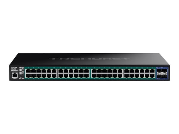 TRENDnet TPE-3524SF - Switch - 52-port, web - L2+ - smart - 48 x 10/100/1000 (PoE+) + 4 x 10 Gigabit SFP+ - stasjonær, rackmonterbar - PoE+ (740 W)...