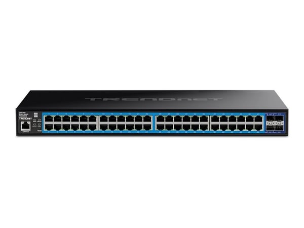 TRENDnet TEG-3524S - Switch - smart - 48 x 10/100/1000 + 4 x 10 Gigabit SFP+ - stasjonær, rackmonterbar - TAA-samsvar