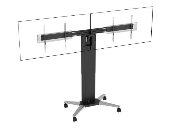 Vision VFM-F50T - Vagn - motoriserad - för 2 LCD/plasmapaneler - låsbar - stål, aluminium - mattsvart - skärmstorlek: 55"-86"