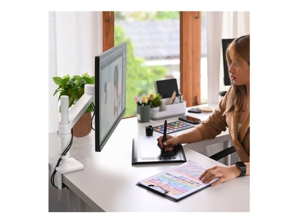 Ergotron NX - Monteringssett (armmontering, tilbehørsfastvare, sokkel, stang, svingtapp) - for Skjerm - hvit - skjermstørrelse: inntil 34" - skrive...