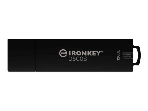 Kingston IronKey D500S - USB flash-enhet - krypterat - FIPS 140-3 Level 3 - 128 GB - USB 3.2 Gen 1 - TAA-kompatibel