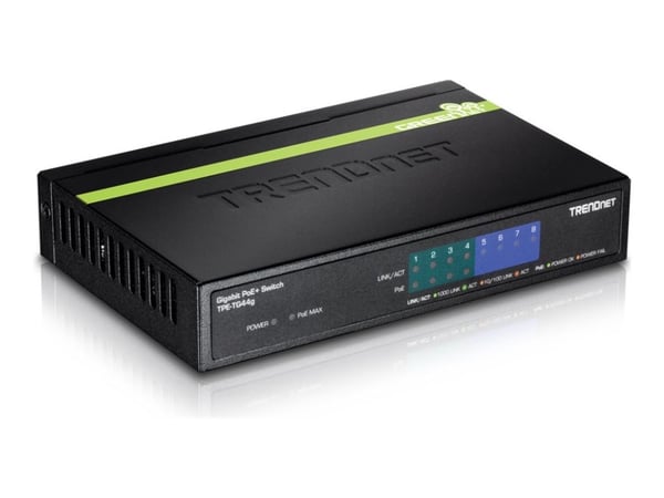 Trendnet TPE-TG44G, Hallitsematon, Täysin kaksipuolinen, Power over Ethernet -tuki