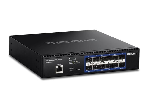 TRENDnet TL2-F7120 - Switch - Styrt - 12 x 10 Gigabit SFP+ - rackmonterbar - TAA-samsvar