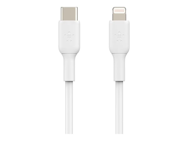 Belkin BoostCharge - Lightning-kabel - USB-C hann til Lightning hann - 2 m - hvit - USB Power Delivery (18 W)