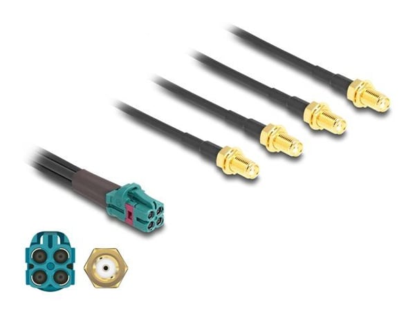 Delock - Antennikaapeli - mini FAKRA Z-liitin (uros) SMA (uros) - 20 cm - sininen, RAL 5021