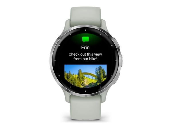 Garmin Venu 3S - 41 mm - salviegrå - smartklokke med bånd - silikon - håndleddstørrelse: 110-175 mm - display 1.2" - 8 GB - Bluetooth, Wi-Fi, ANT+ ...