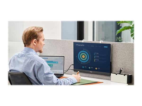 ASUS ZenScreen MB249C - LED-skjerm - 24" (23.8" synlig) - portabel - 1920 x 1080 Full HD (1080p) @ 75 Hz - IPS - 250 cd/m² - 1000:1 - 5 ms - HDMI, ...