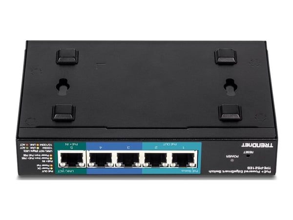 TRENDnet TPE P521ES - Switch - smart - 1 x 10/100/1000 (PoE+ input) + 2 x 10/100/1000 (PoE) + 2 x 10/100/1000 - stasjonær - PoE+ (18 W) - TAA-samsvar