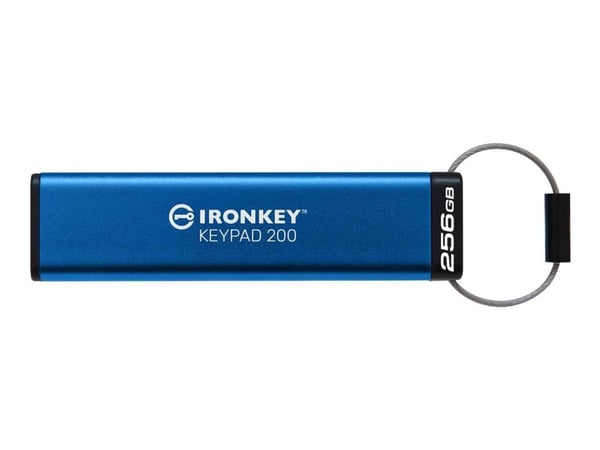 Kingston IronKey Keypad 200 - USB flash-enhet - krypterat - FIPS 140-3 Level 3 - 256 GB - USB 3.2 Gen 1