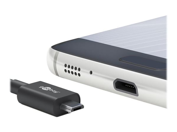goobay - USB-kabel - Micro-USB type B (hann) til USB (hann) - USB 2.0 - 5 V - 1.5 A - 2 m - svart