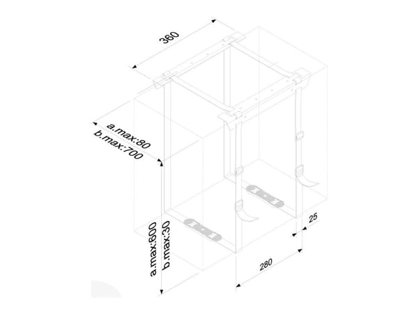 NewStar CPU-D025BLACK - Skrivbordsfäste - under skrivbordet - svart