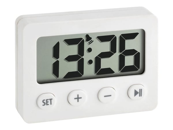 TFA-Dostmann 60.2014.02, Kvartsiherätyskello, Suorakulmio, Valkoinen, LCD, Akku, CR2032