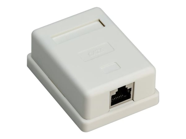 goobay - Ytmonteringsbox för nätverk - väggmontering - CAT 6 - STP - RJ-45 - vit
