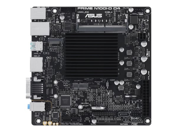 ASUS PRIME N100I-D D4 - Hovedkort - mini-ITX - Intel N-series N100 - USB 3.2 Gen 2, USB 3.2 Gen 1 - Gigabit LAN - innbygd grafikk (CPU kreves) - HD...