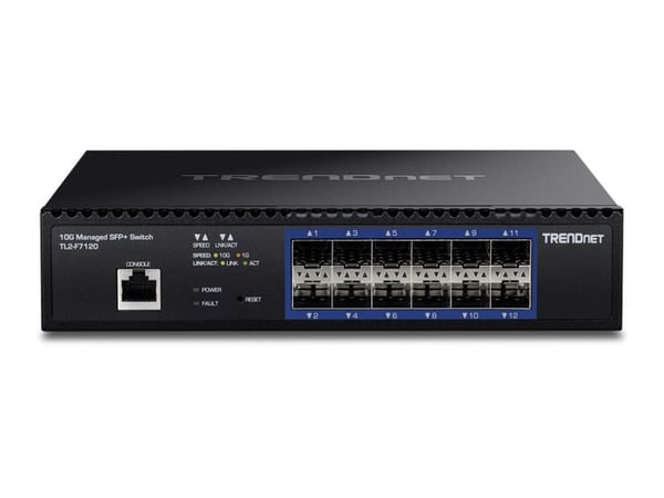 TRENDnet TL2-F7120 - Switch - Styrt - 12 x 10 Gigabit SFP+ - rackmonterbar - TAA-samsvar