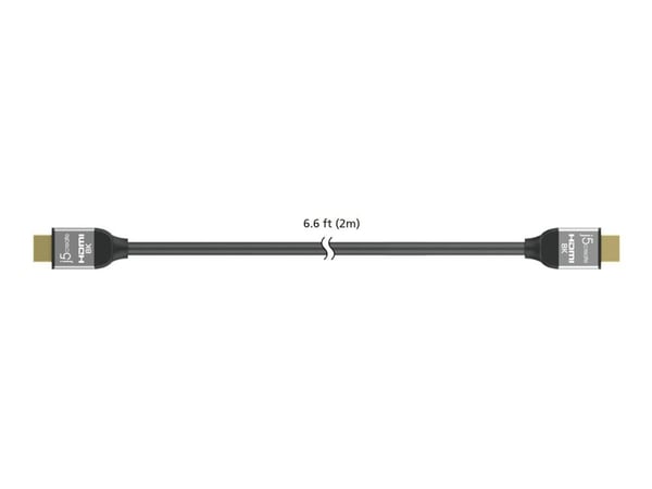 j5create JDC53 - Ultra High Speed - HDMI-kabel - HDMI hann til HDMI hann - 2 m - firedobbeltskjermet - svart og grå - 8 K 60 Hz (7680 x 4320) støtt...