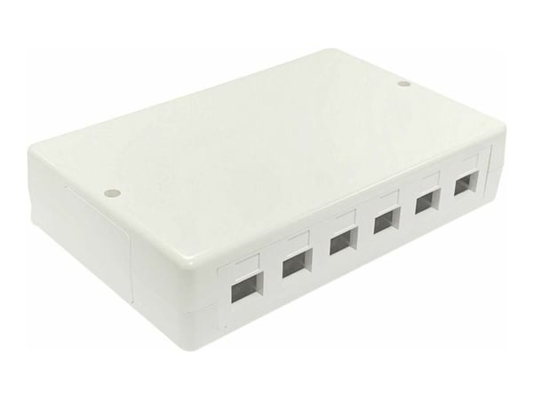 Lanview - Overflatemonteringsboks for nettverk - RJ-45 X 6 - hvit