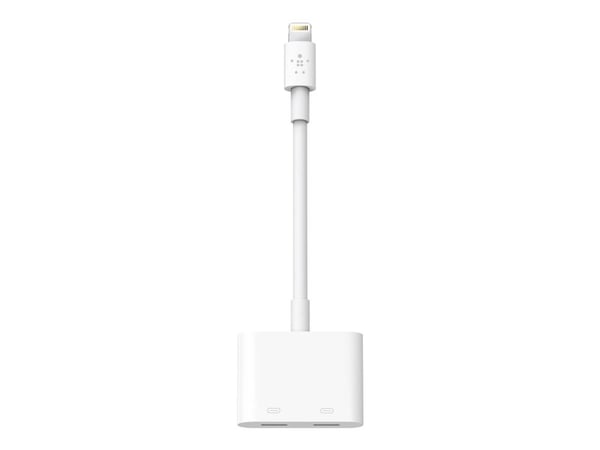 Belkin Lightning Audio + Charge RockStar - Lyd-/ladekabel - Lightning hann til Lightning hunn - 11.5 cm