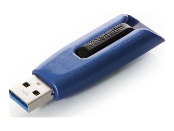 Verbatim Store 'n' Go V3 MAX - USB-flashstasjon - 128 GB - USB 3.0 - blå/svart