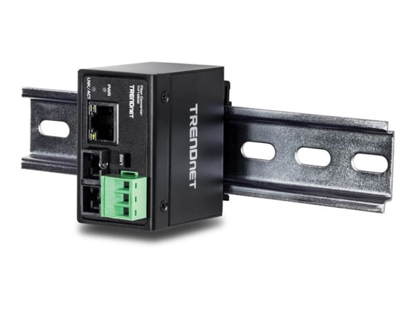 TRENDnet TI-F10S30 - Valokuitumuuntaja - 100Mb LAN - 10Base-T, 100Base-FX, 100Base-TX - RJ-45 / SC enkelttilstand - op til 30 km - 1310 nm - 1310 nm