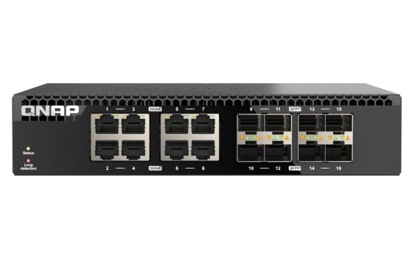 QNAP QSW-3216R-8S8T - Switch - 8 x 100/1000/2.5G/5G/10GBase-T + 8 x 10Gb Ethernet SFP+ - rackmonterbar