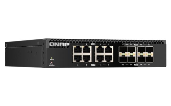 QNAP QSW-3216R-8S8T - Switch - 8 x 100/1000/2.5G/5G/10GBase-T + 8 x 10Gb Ethernet SFP+ - rackmonterbar