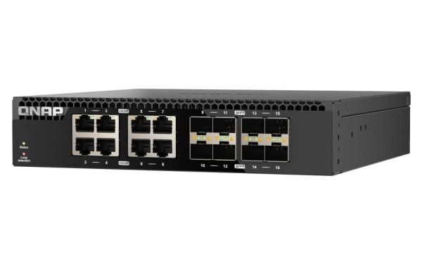 QNAP QSW-3216R-8S8T - Switch - 8 x 100/1000/2.5G/5G/10GBase-T + 8 x 10Gb Ethernet SFP+ - rackmonterbar