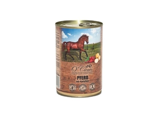 O'CANIS hundmat på burk - våtfoder - hästkött med potatis - 400 g
