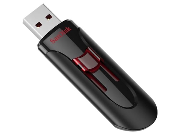 SanDisk UFM 16 GB USB CRUZER GLIDE 3.0, 16 GB, USB Type-A, 3.2 Gen 1 (3.1 Gen 1), Glide, Svart, Röd