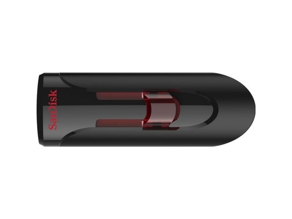 SanDisk UFM 16GB USB CRUZER GLIDE 3.0, 16 GB, USB A-tyyppi, 3.2 Gen 1 (3.1 Gen 1), Liuku, Musta, Punainen