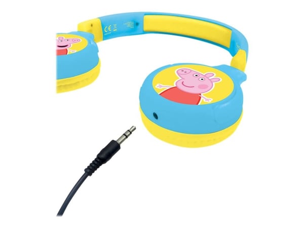 Lexibook Peppa Pig - Hodetelefoner - on-ear - Bluetooth - trådløs, kablet - 3,5 mm jakk - blå, gul
