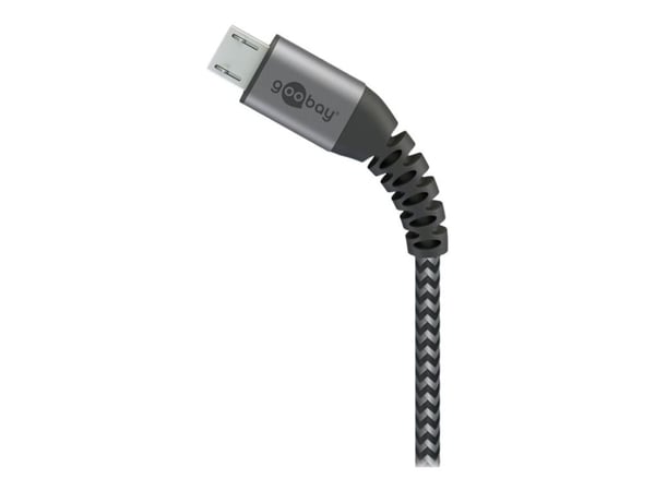 Wentronic 49282, 1 m, Micro-USB B, USB A, USB 2.0, 480 Mbit/s, Musta, Harmaa