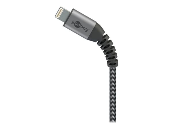 goobay - Lightning-kabel - USB hann til Lightning hann - 2 m - grå, svart