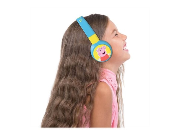 Lexibook Peppa Pig - Hodetelefoner - on-ear - Bluetooth - trådløs, kablet - 3,5 mm jakk - blå, gul