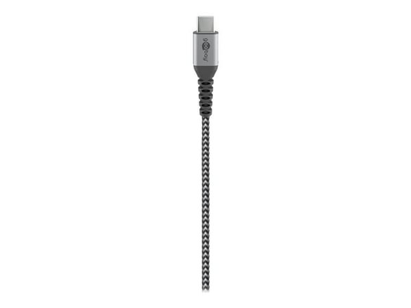 goobay - USB-kabel - USB-C (hann) til USB-C (hann) - USB 2.0 - DC 5 V - 3 A - 50 cm - svart, sølv