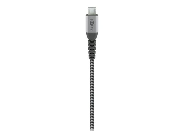 Wentronic 49282, 1 m, Micro-USB B, USB A, USB 2.0, 480 Mbit/s, Musta, Harmaa